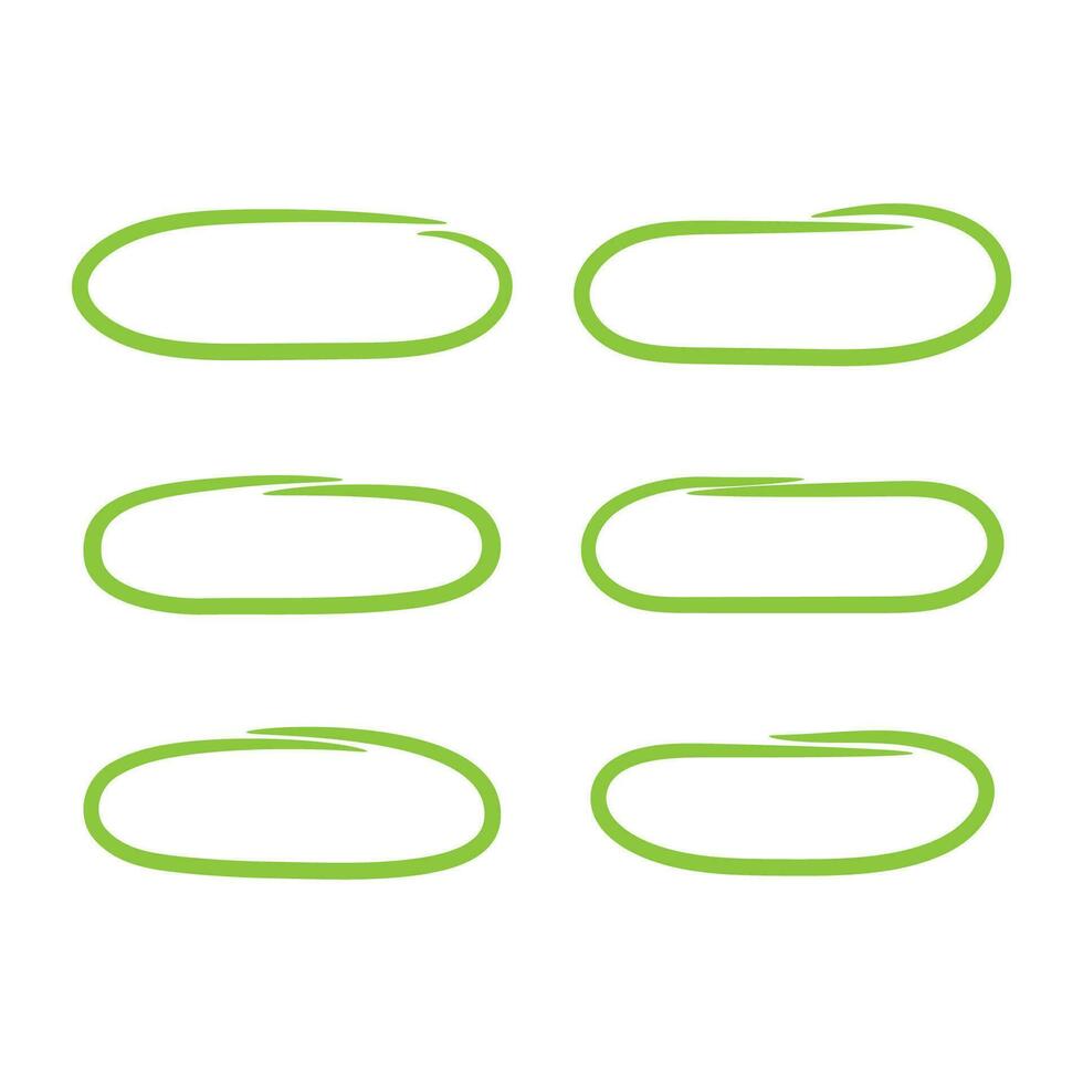 Hand drawn ovals and circles marker set vector illustration.