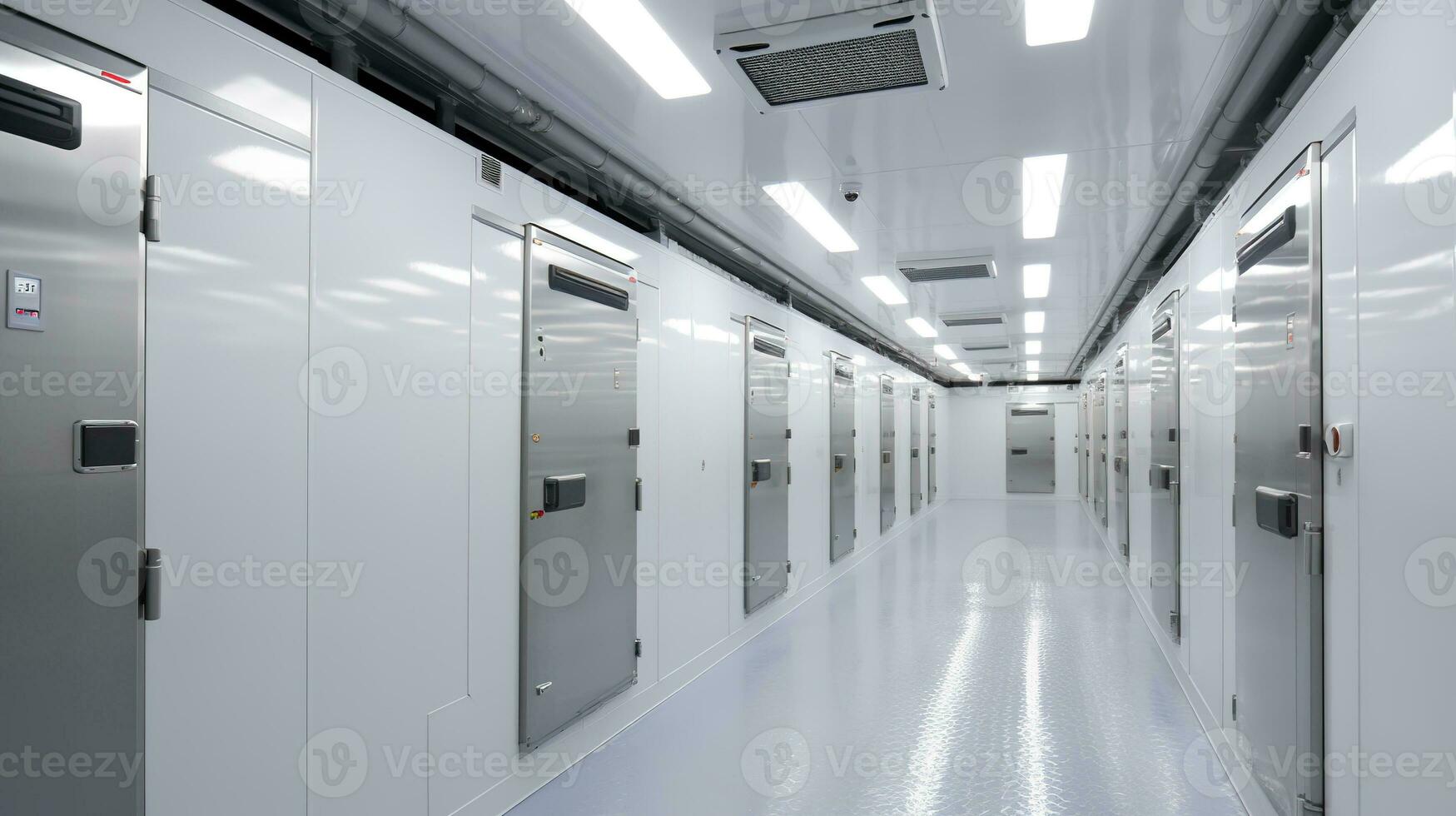 AI generated Generative AI, Temperature-controlled refrigerated storage, cold warehouse, commercial refrigeration equipment photo