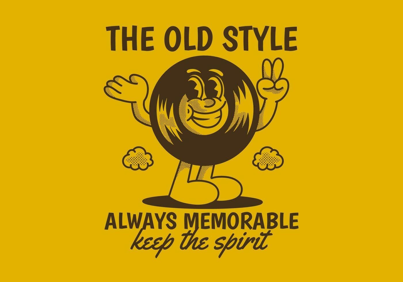 The old style always memorable. Character illustration of vinyl with happy expression vector