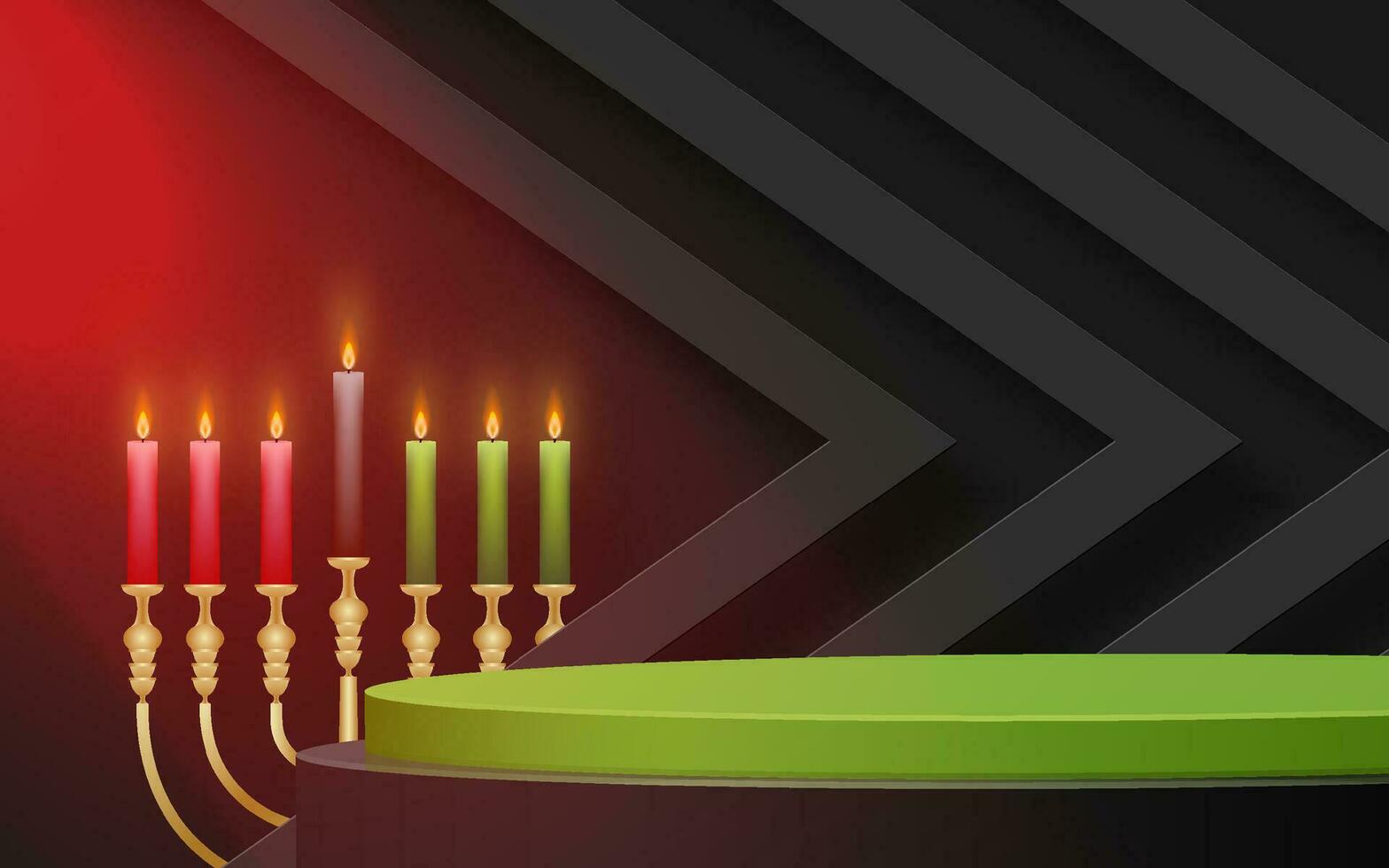 3d Round podium stage for Happy kwanzaa card vector