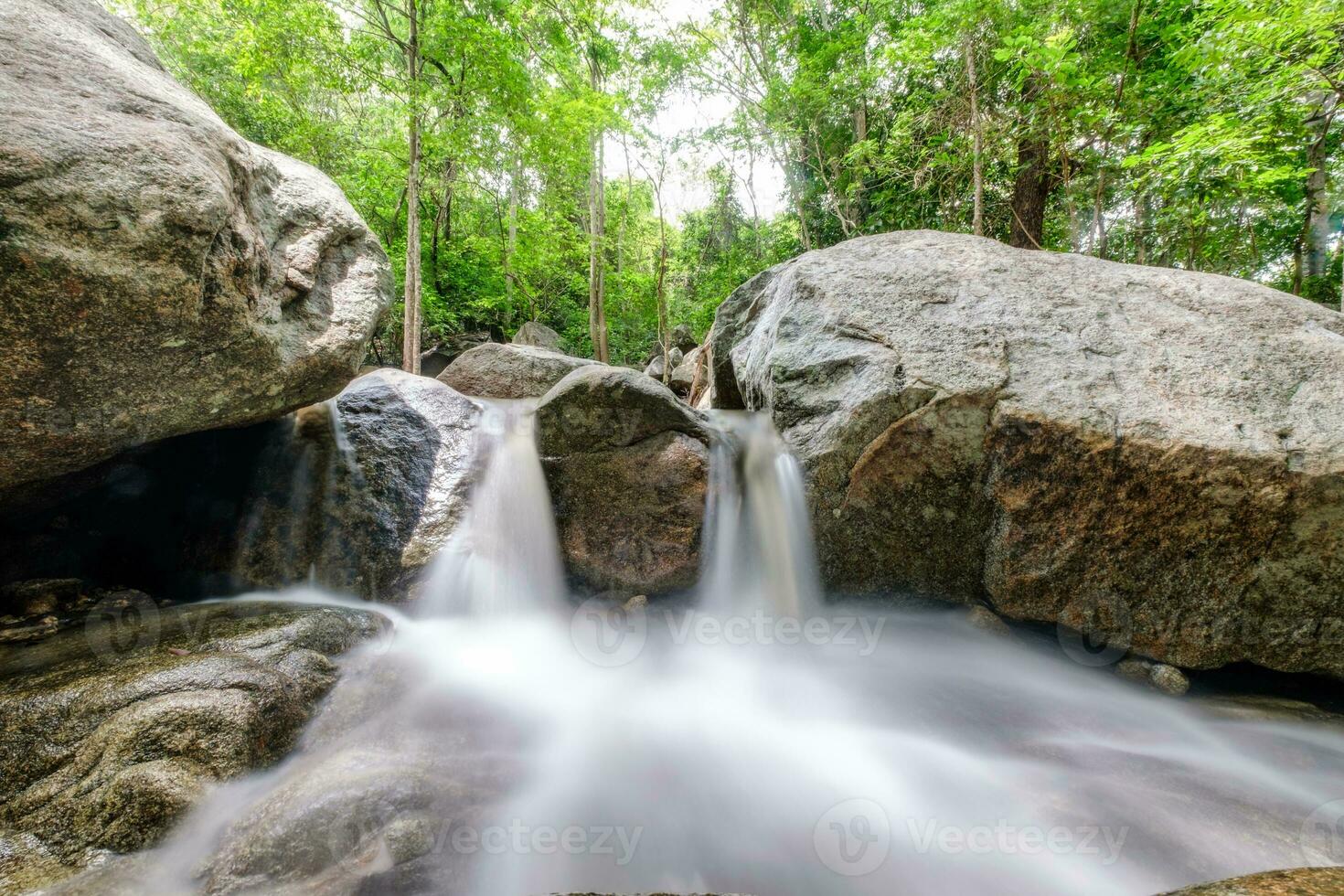 Huai yang waterfall tropical rainforest in national park photo