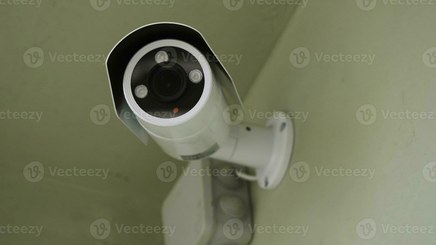 cctv installed on the wall to property security, indoor security. Indoor surveillance camera, closeup photo