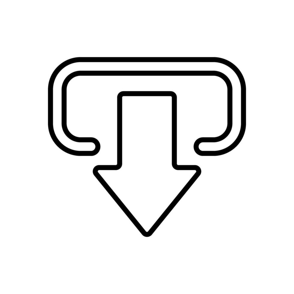 Download icon vector. Upload button illustration. Load symbol or logo. vector
