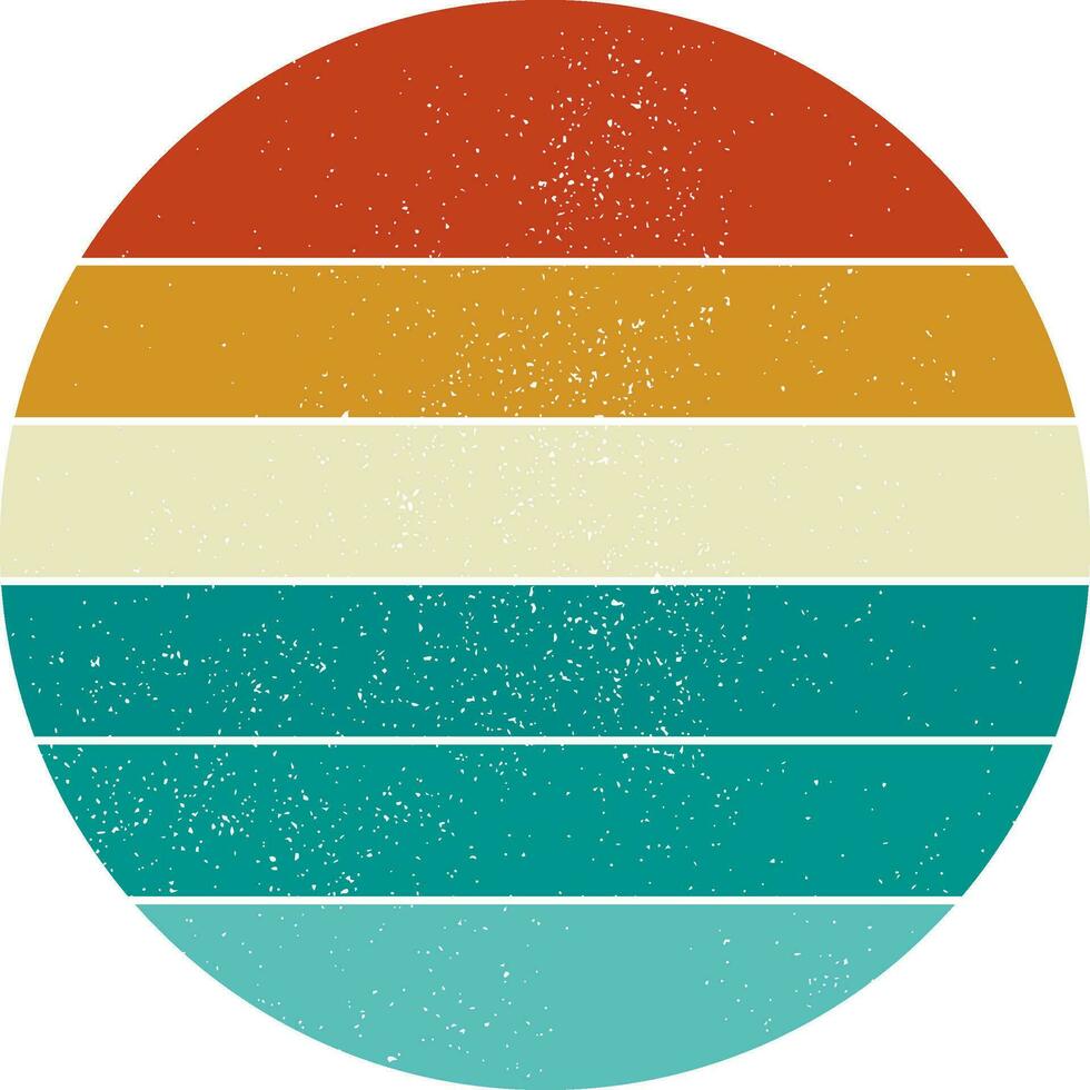 retro vintage circle sunset background  element for tshirt design template vector