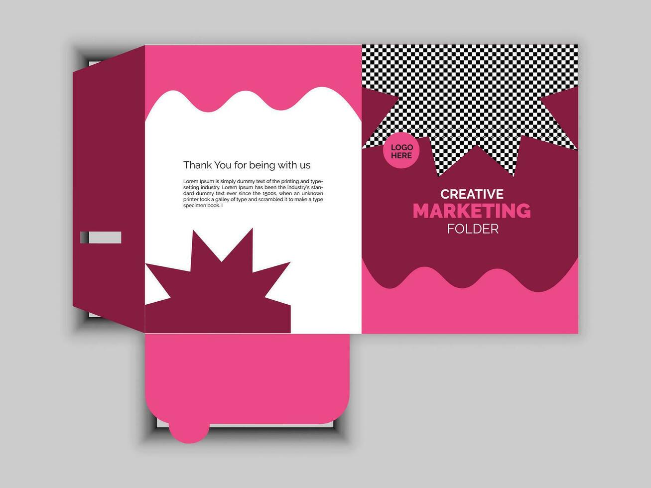 Creative and Professional Marketing Folder design vector