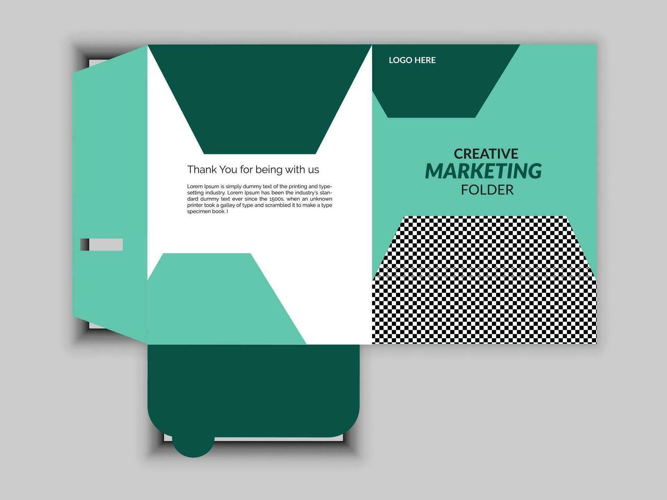 Creative and Professional Marketing Folder design vector
