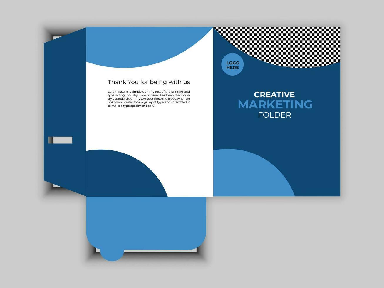 Creative and Professional Marketing Folder design vector