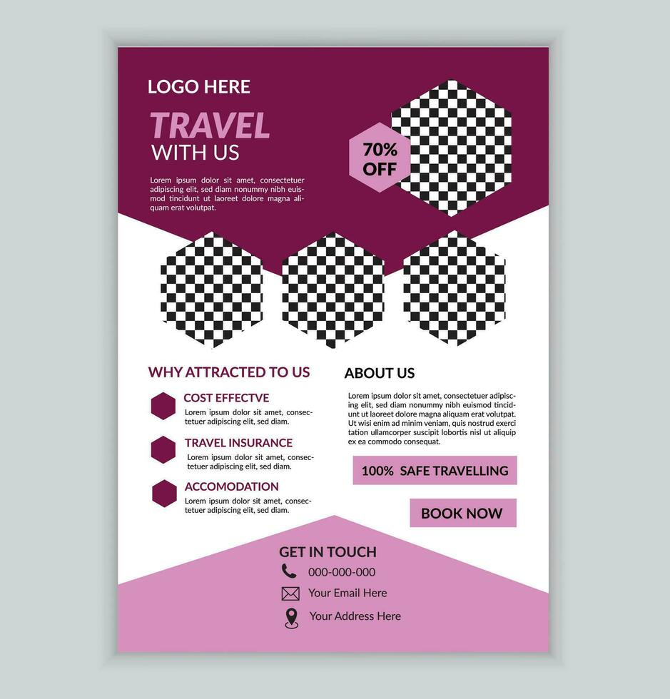 Corporate Travel Flyer Design Template vector