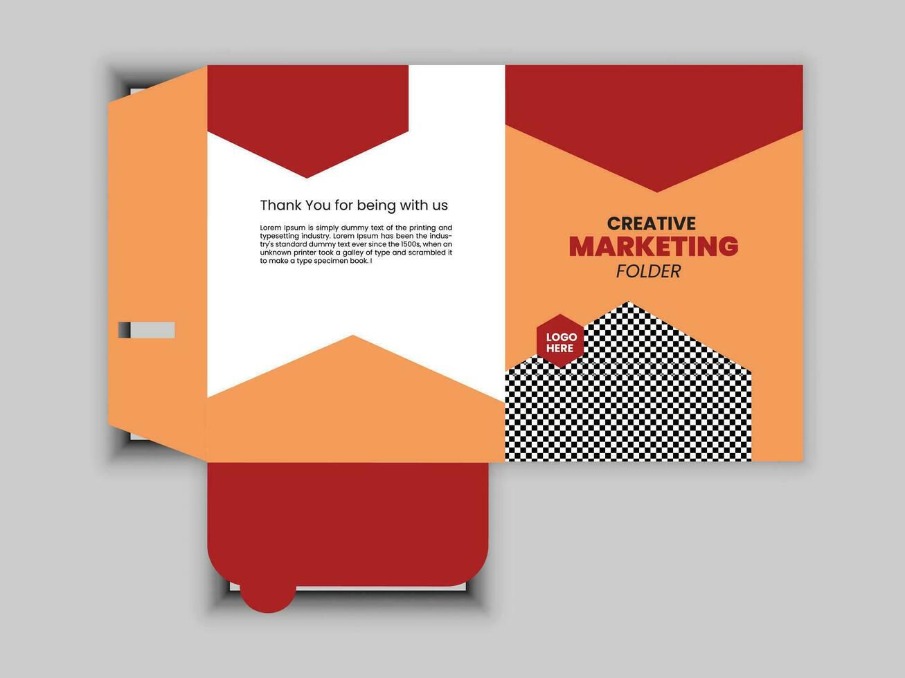 creativo y profesional márketing carpeta diseño vector