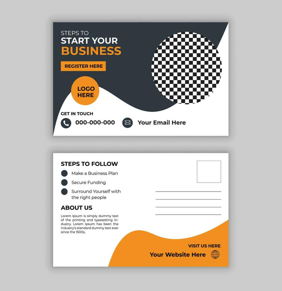 Modern Corporate business postcard design vector