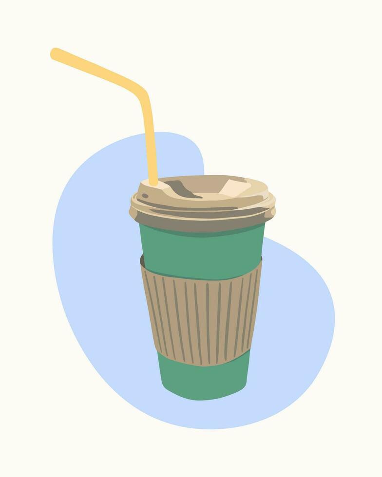 Vector isolated illustration of a takeaway cup of coffee.