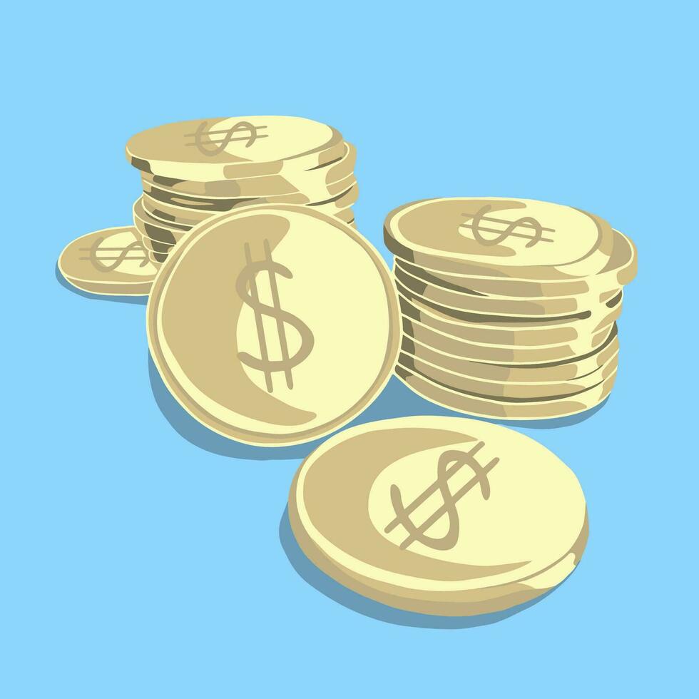 Vector illustration of coins symbolizing human savings.