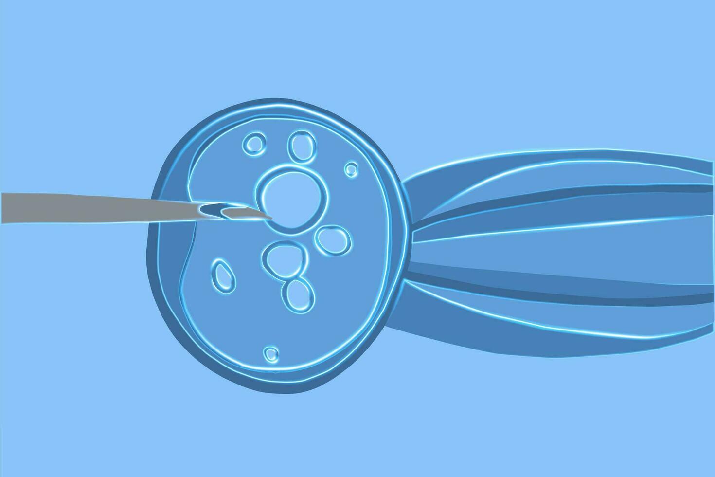 vector aislado ilustración de artificial inseminación debajo un microscopio. donación de huevo células. huevo congelación.