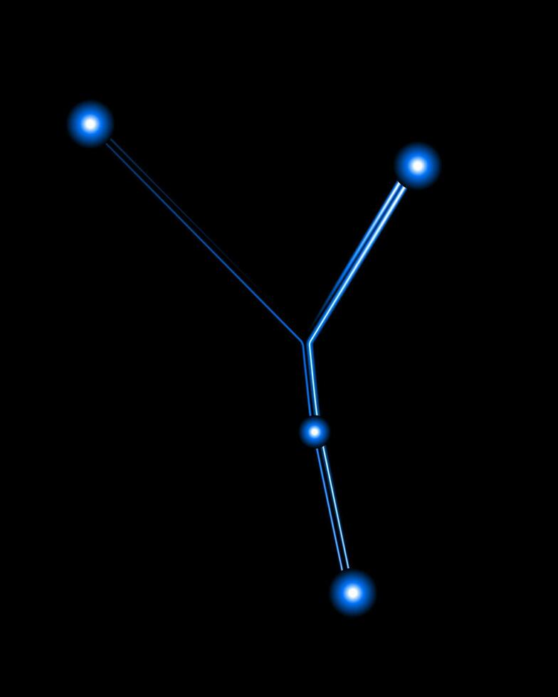 Vector isolated illustration of Cancer constellation with neon effect.