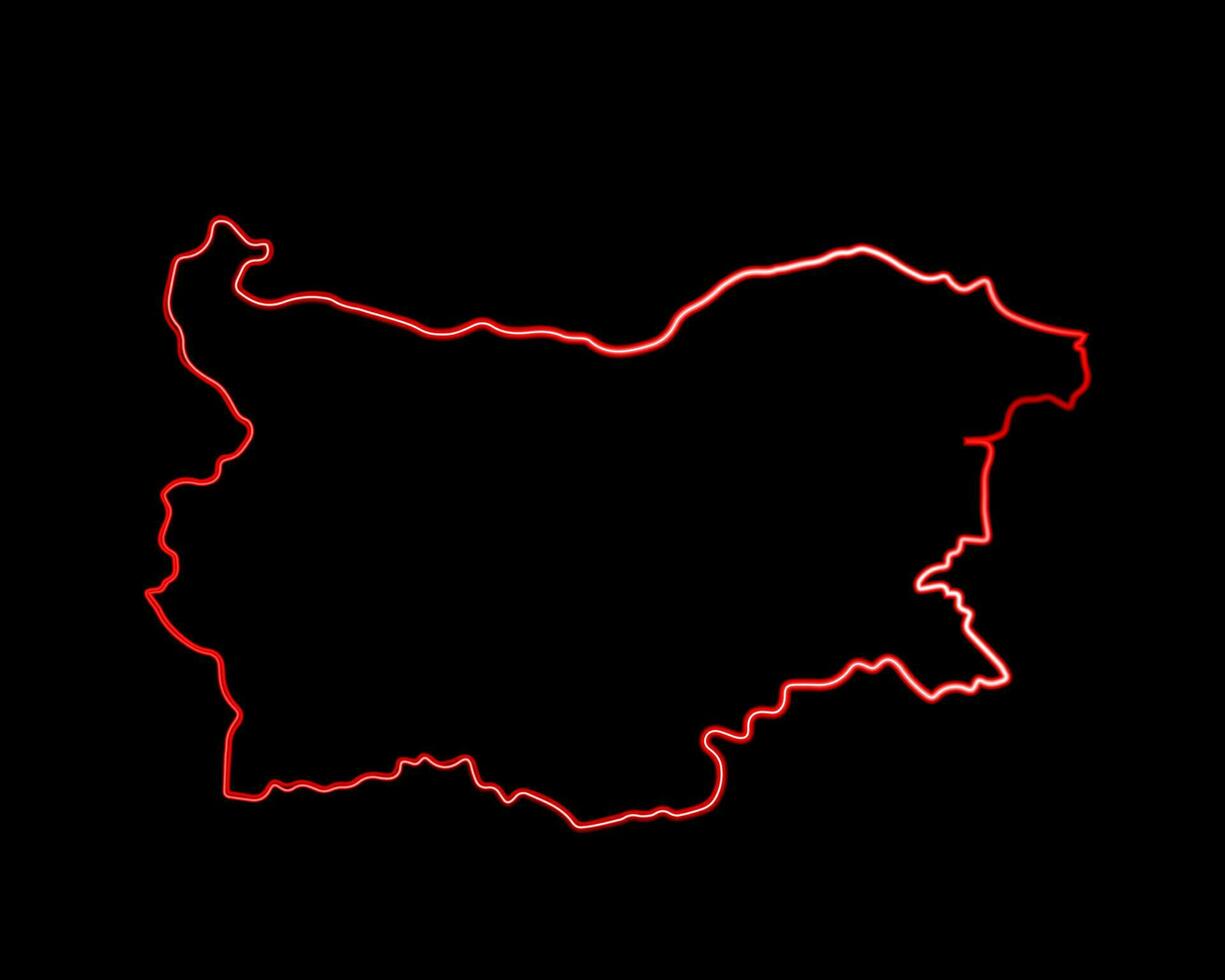 Vector isolated illustration of Bulgaria map with neon effect.