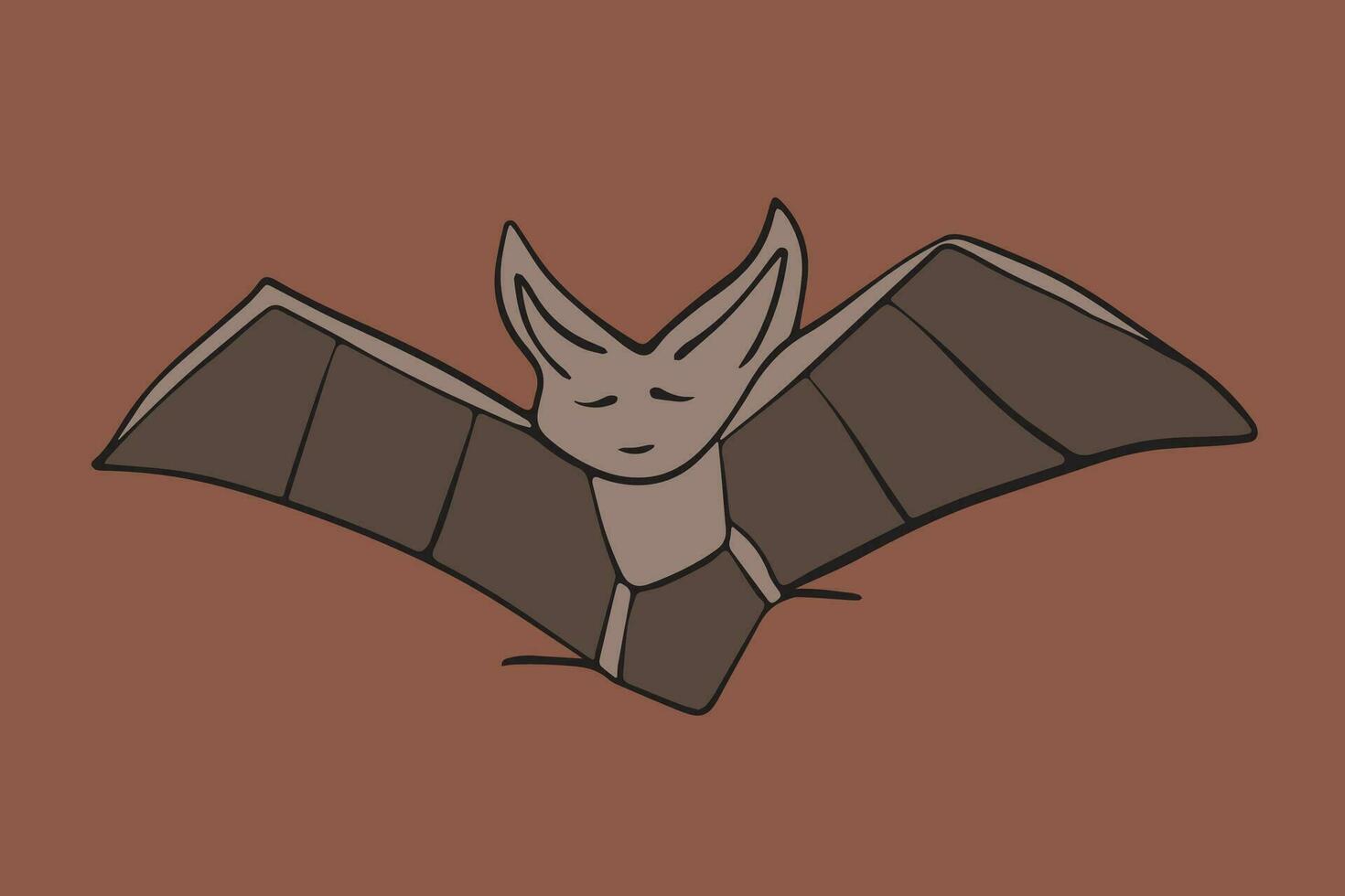 Vector isolated illustration of a flying bat.