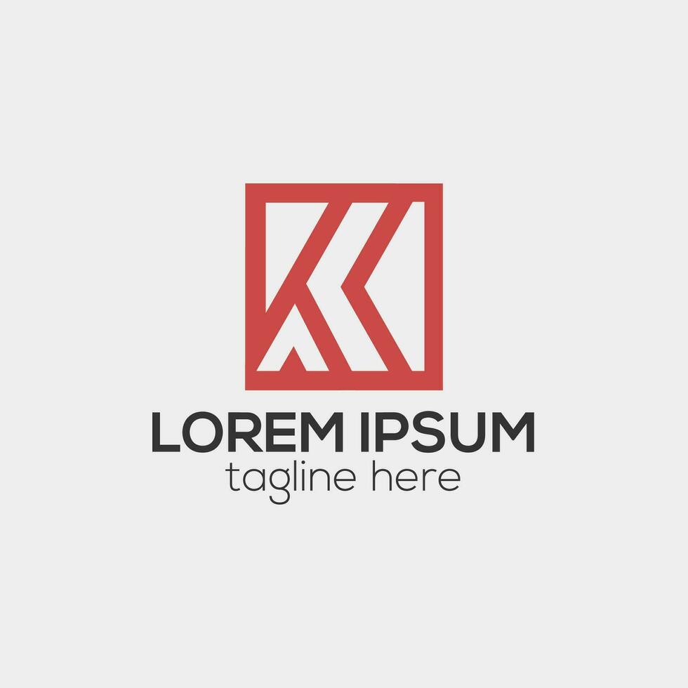 K letter modern creative minimal line logo design concept isolated vector template