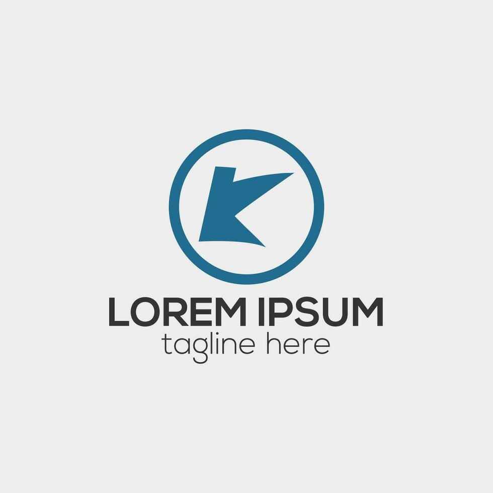 K letter modern creative minimal line logo design concept isolated vector template