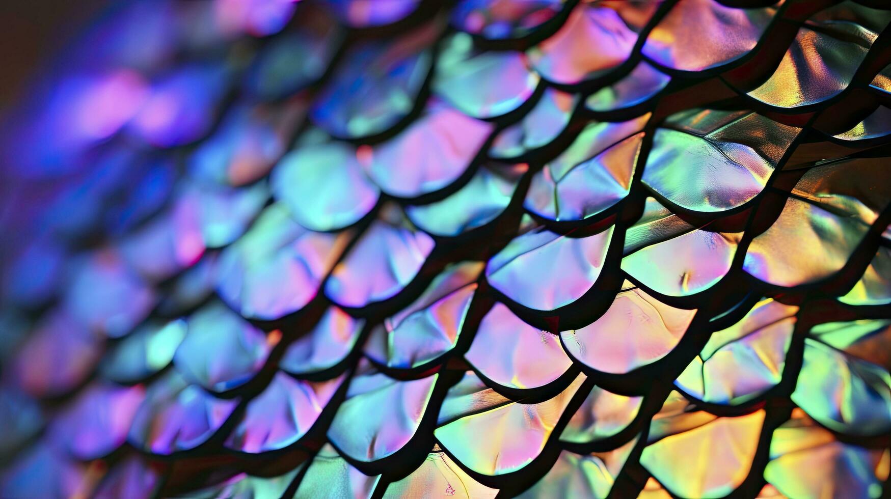 AI generated A macro shot of the colorful scales of a butterfly wing photo