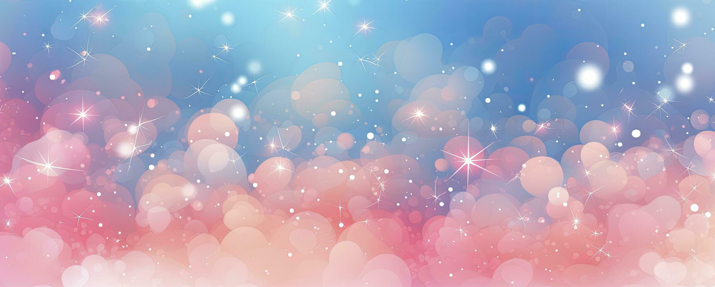 AI generated Realistic pink blue pattern bokeh background with stars photo