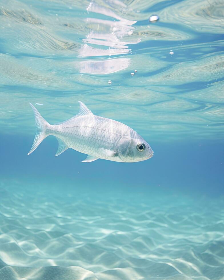 AI generated Realistic fish swimming in the ocean underwater photo