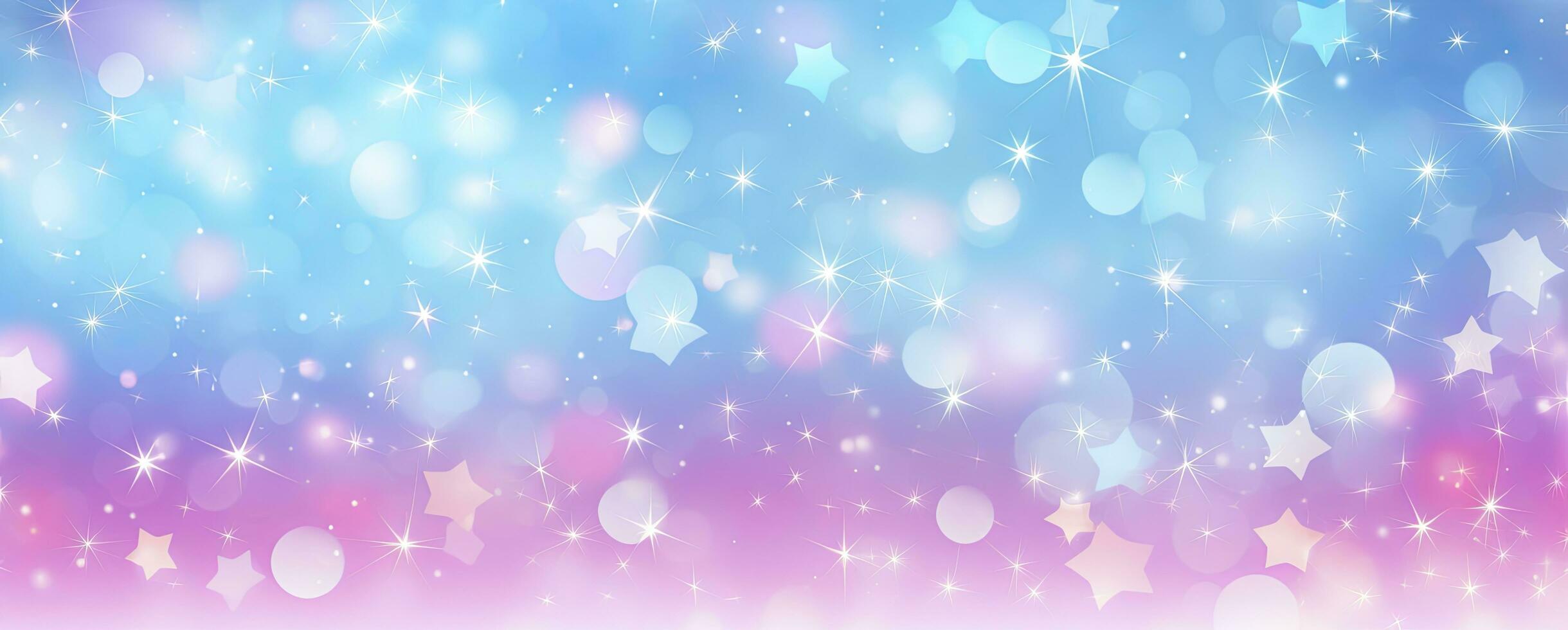 AI generated Realistic pink blue pattern bokeh background with stars photo