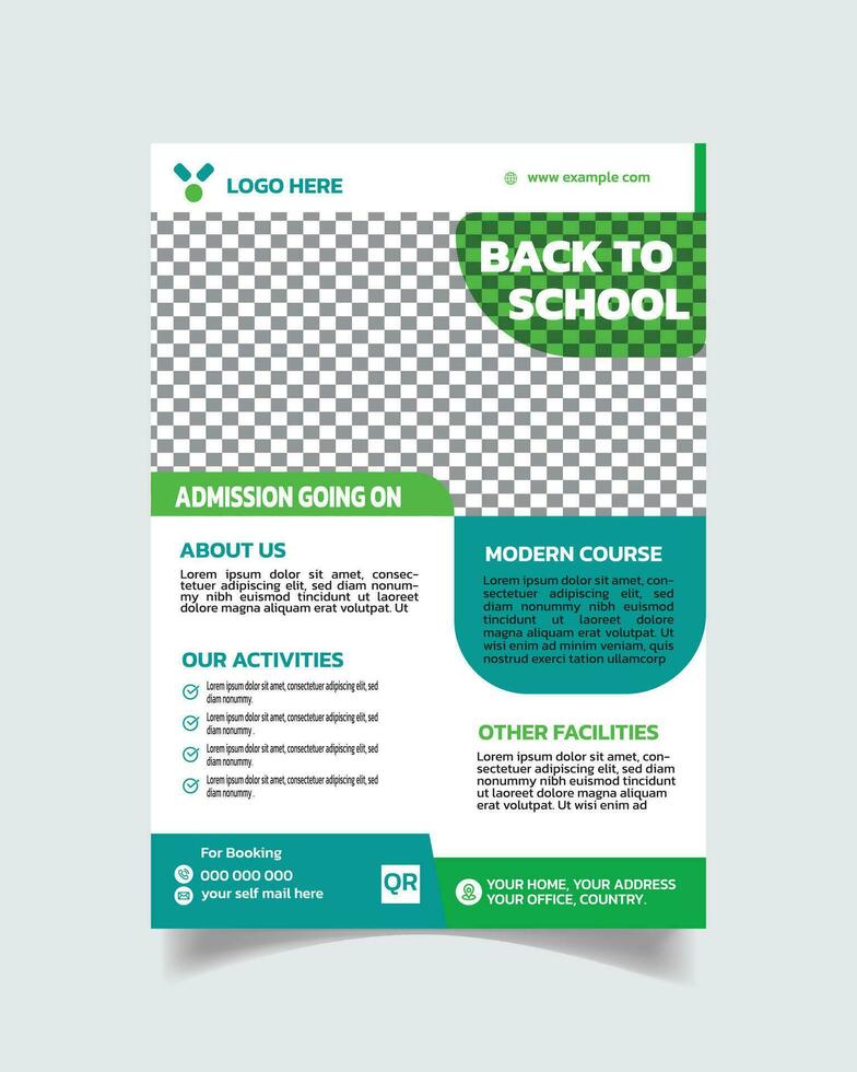 Creative Admission Flyer Template  and School Admission Open Cover Design Vector File A4