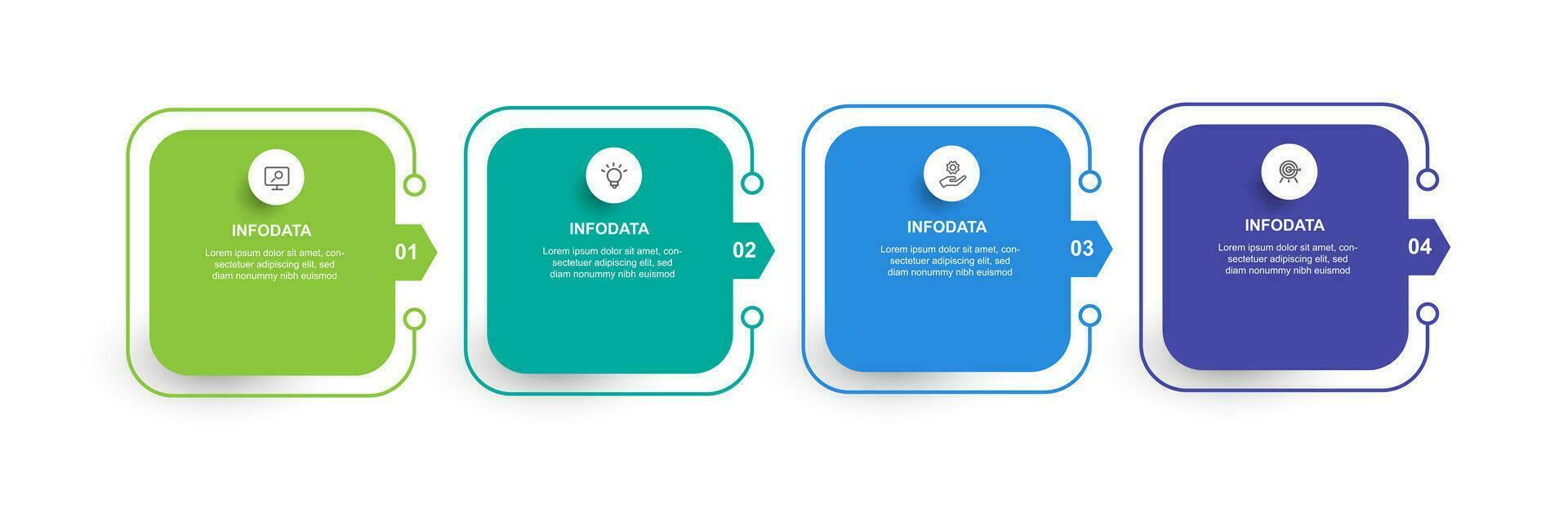 infografía vector elemento con íconos y 4 4 paso proceso adecuado para información gráfico y negocio presentación