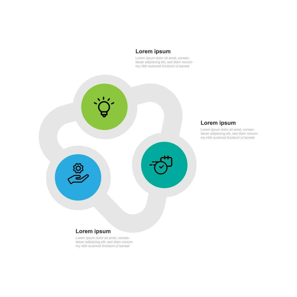 Business template infographic with 3 step process or option vector