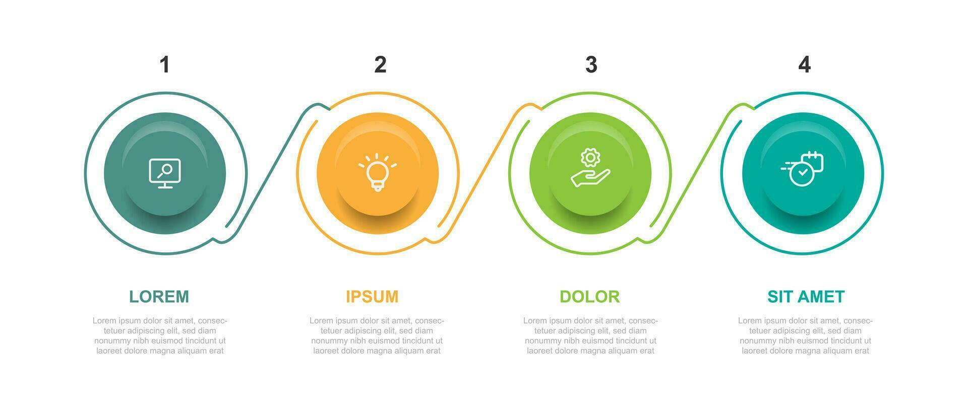 Infographic vector element with icons and 4 step process suitable for information graphic and business presentation