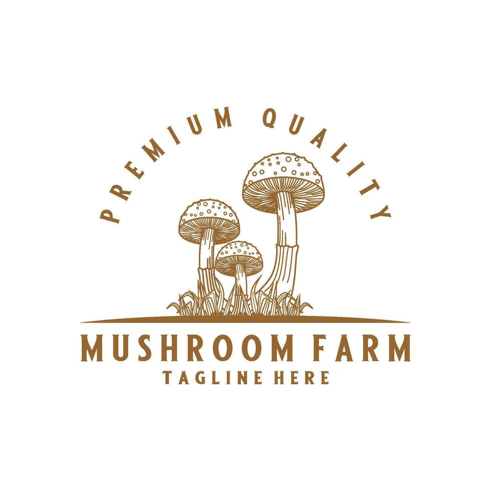 mushroom vector logo. design for mushroom farmer, food or shop