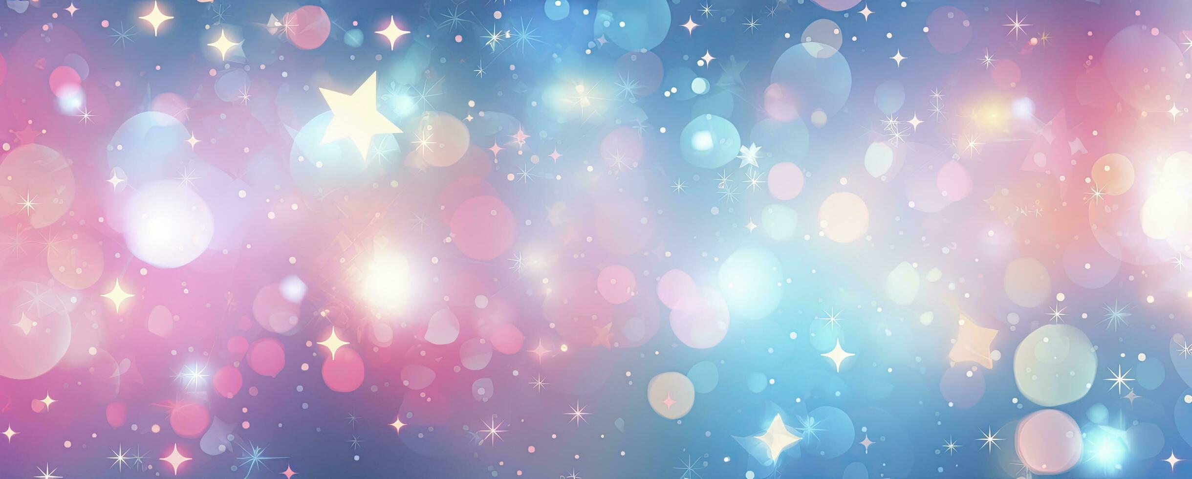AI generated Realistic pink blue pattern bokeh background with stars photo