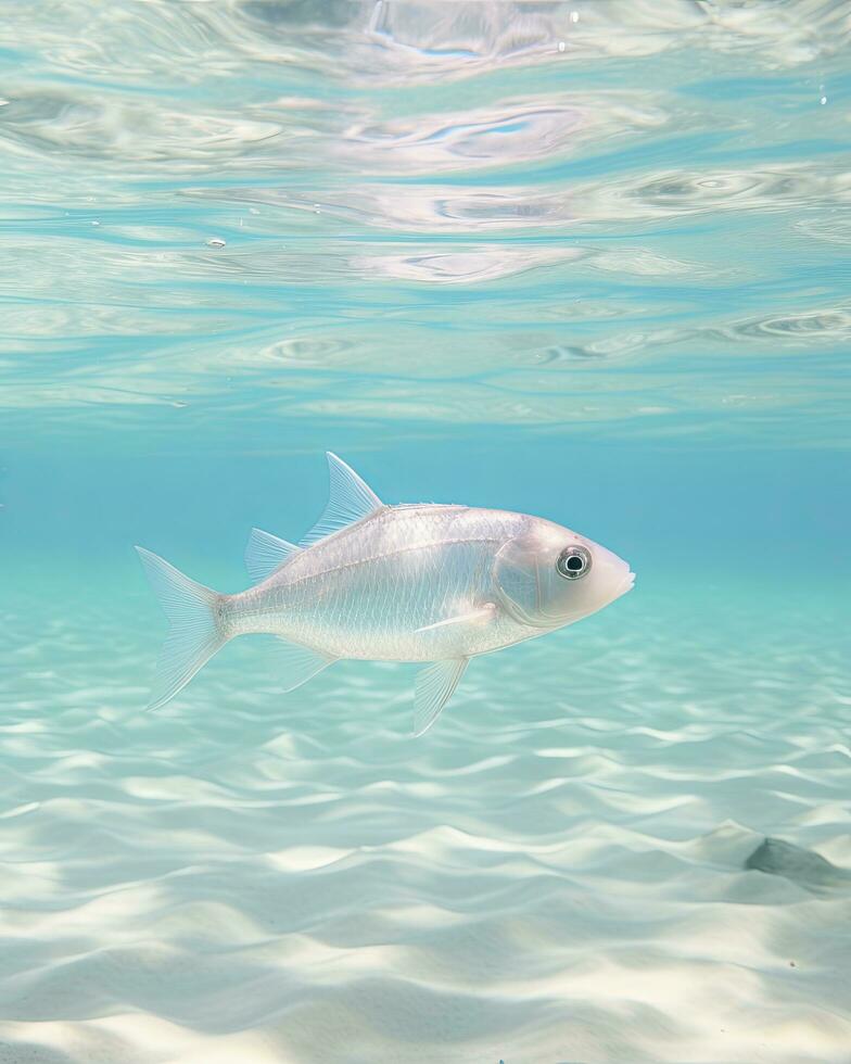 ai generado realista pescado nadando en el Oceano submarino foto