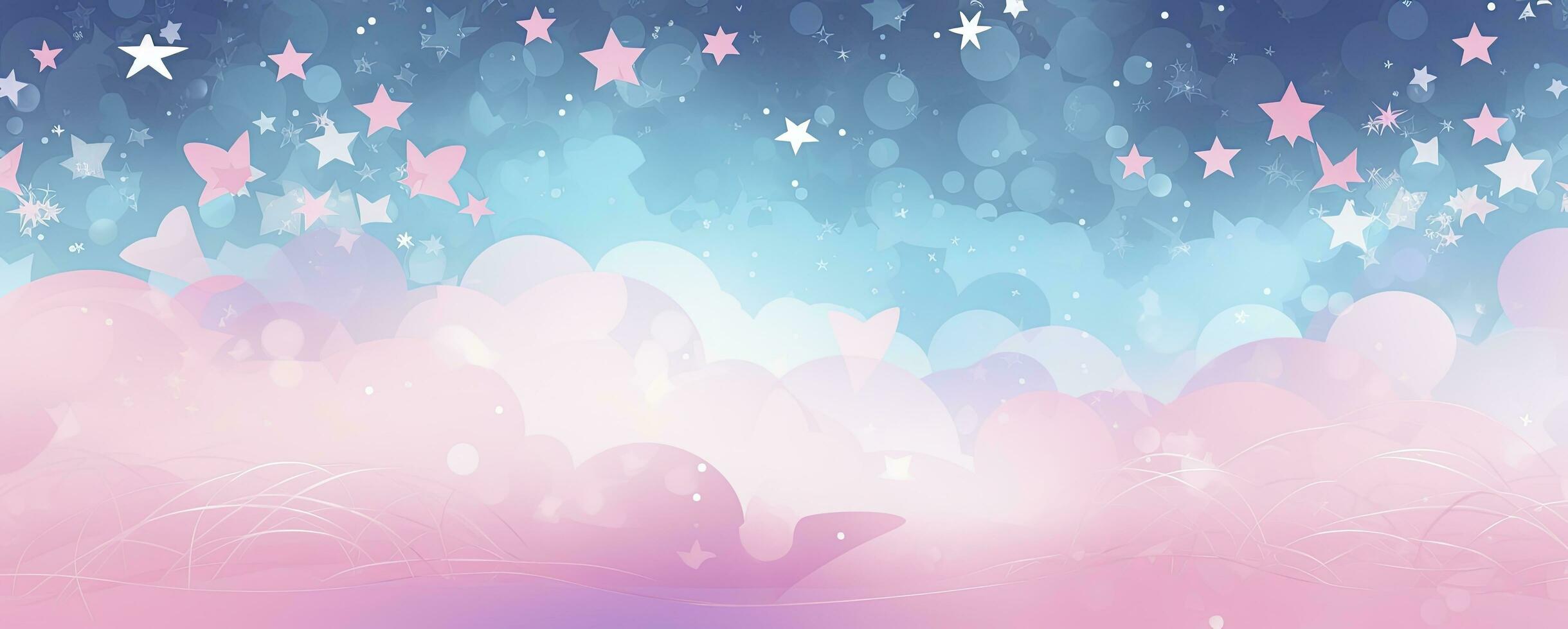 AI generated Realistic pink blue pattern bokeh background with stars photo