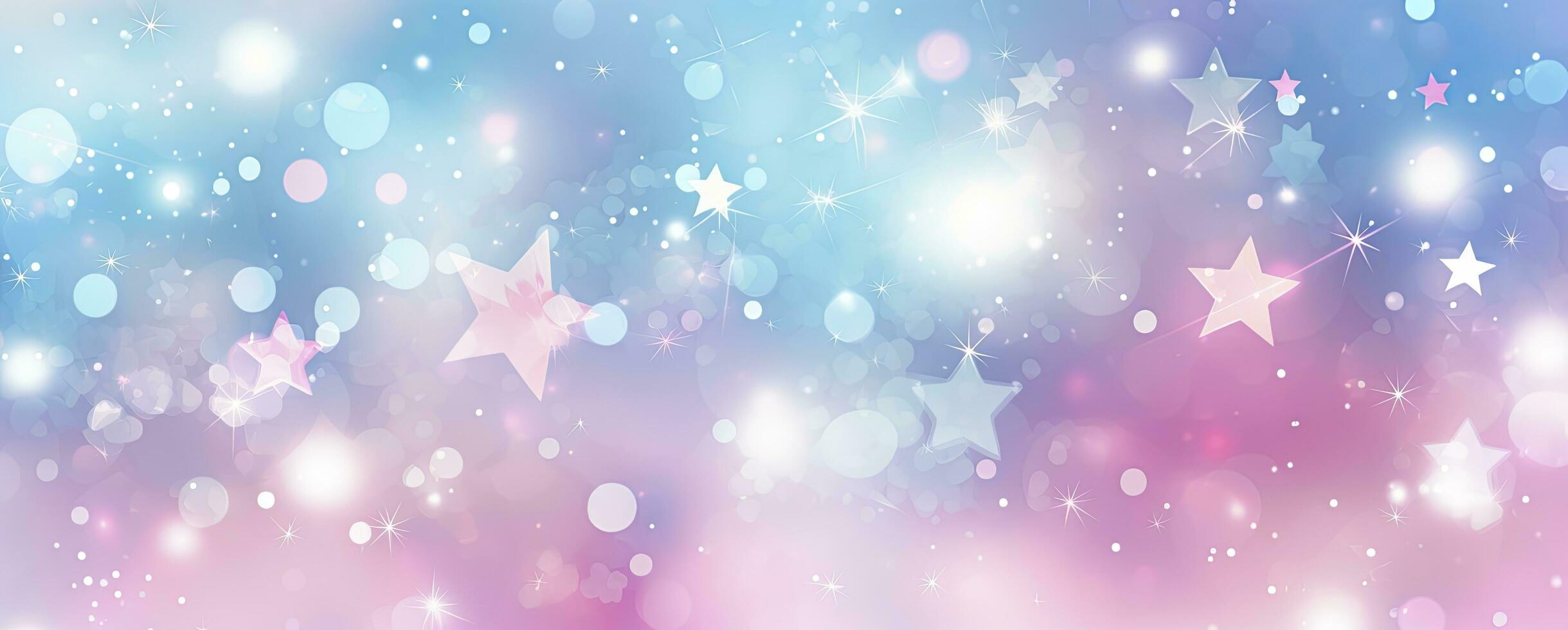 AI generated Realistic pink blue pattern bokeh background with stars photo
