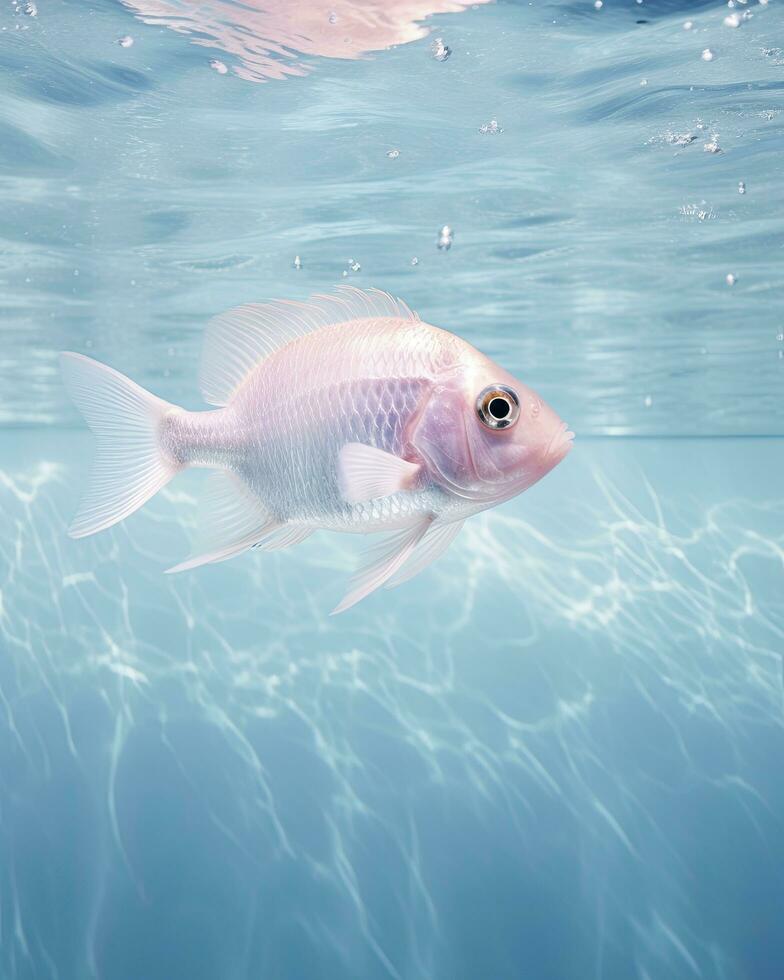 ai generado realista pescado nadando en el Oceano submarino foto