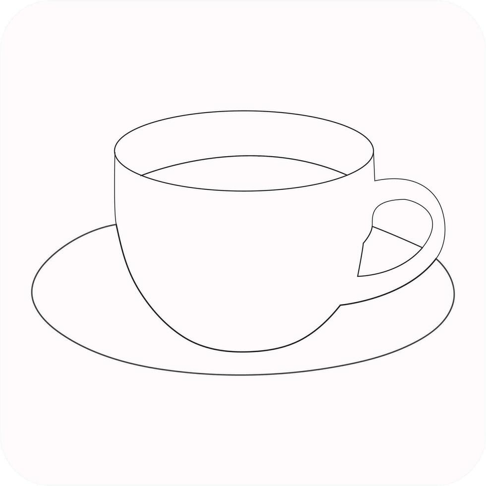 Tea cup vector line art eps