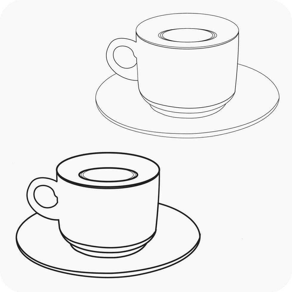 té taza, maceta ilustración vector línea Arte eps