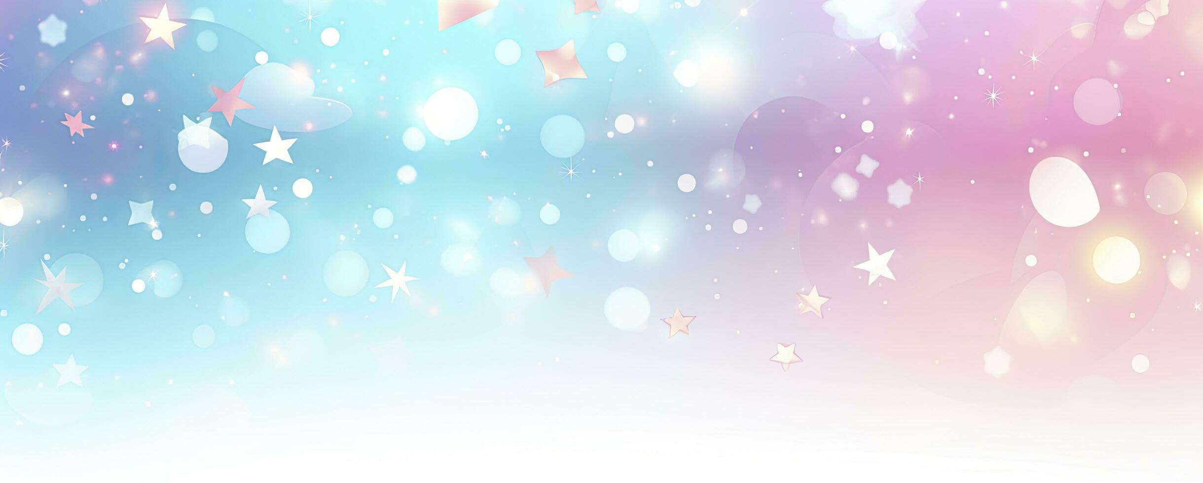 AI generated Realistic pink blue pattern bokeh background with stars photo