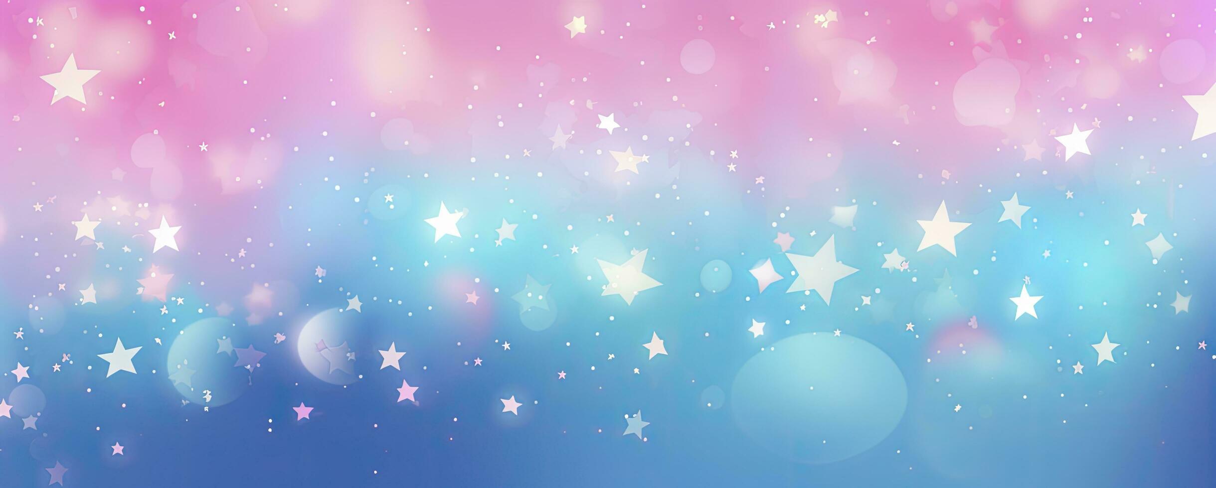 AI generated Realistic pink blue pattern bokeh background with stars photo