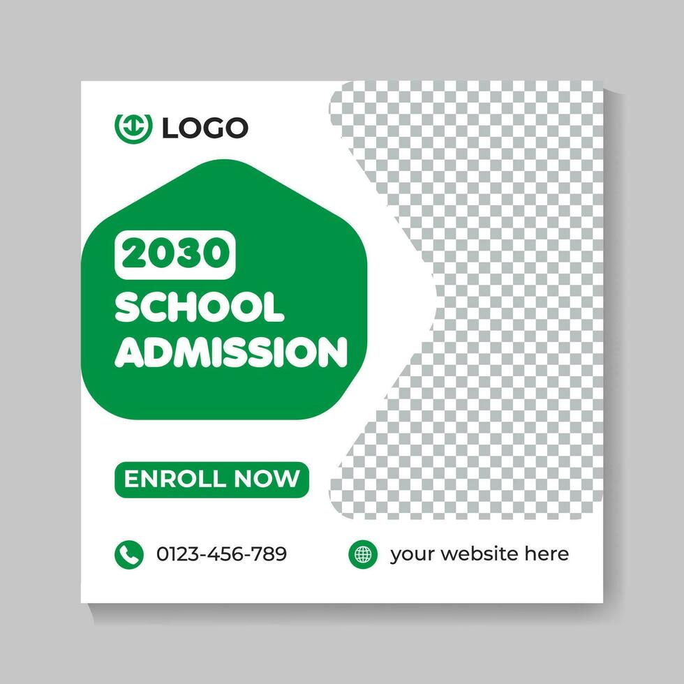 Modern school admission education social media post design creative back to school web banner template vector