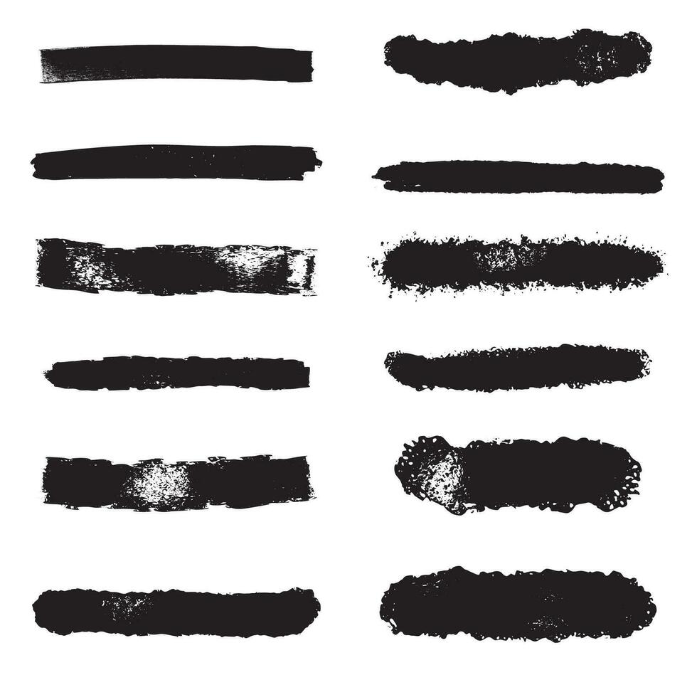 Artistic Brush Strokes, paintbrush, Vector paintbrush set. Grunge design elements. Dirty distress texture.