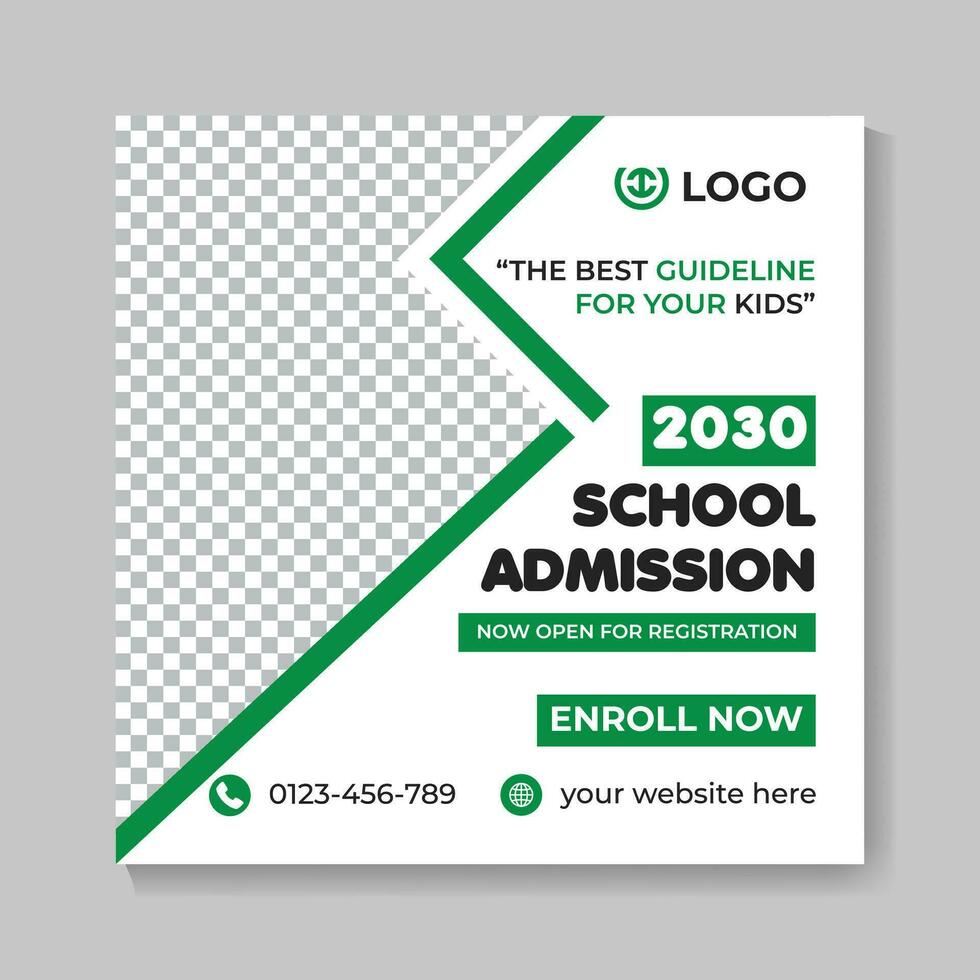 Professional modern school admission education social media post design creative back to school web banner template vector