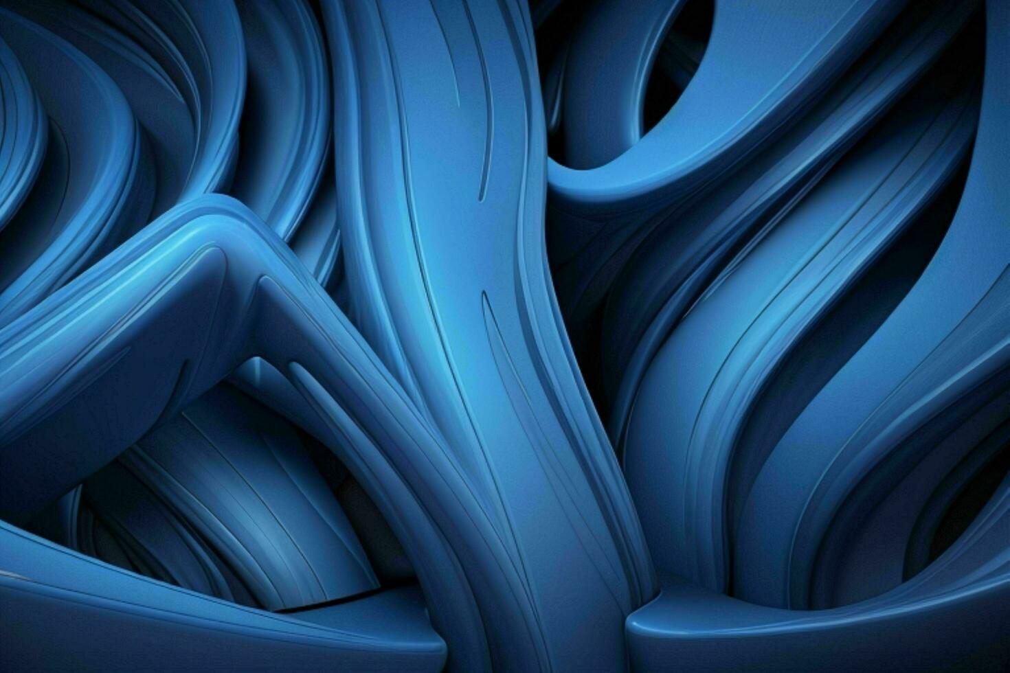 AI generated 3d rendering luxury blue and black abstract background. Pro Photo