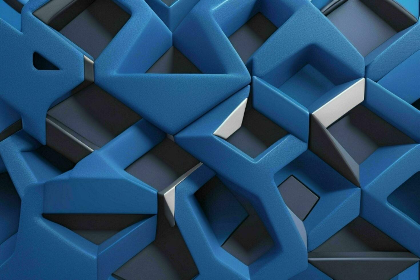 AI generated 3d rendering luxury blue and black abstract background. Pro Photo