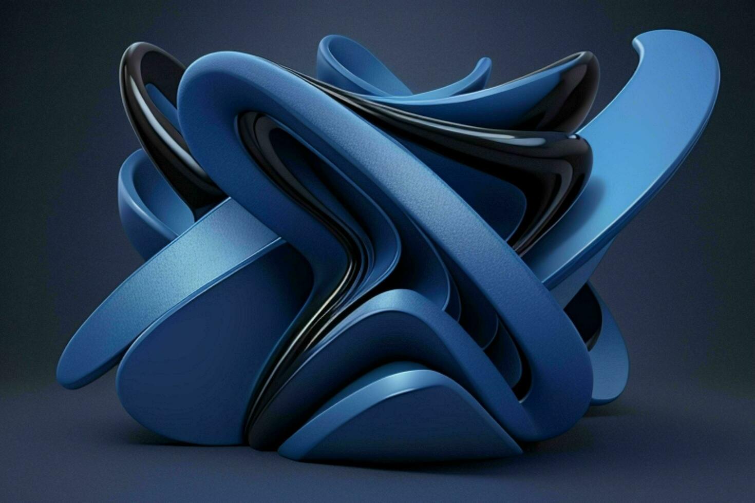 AI generated 3d rendering luxury blue and black abstract background. Pro Photo