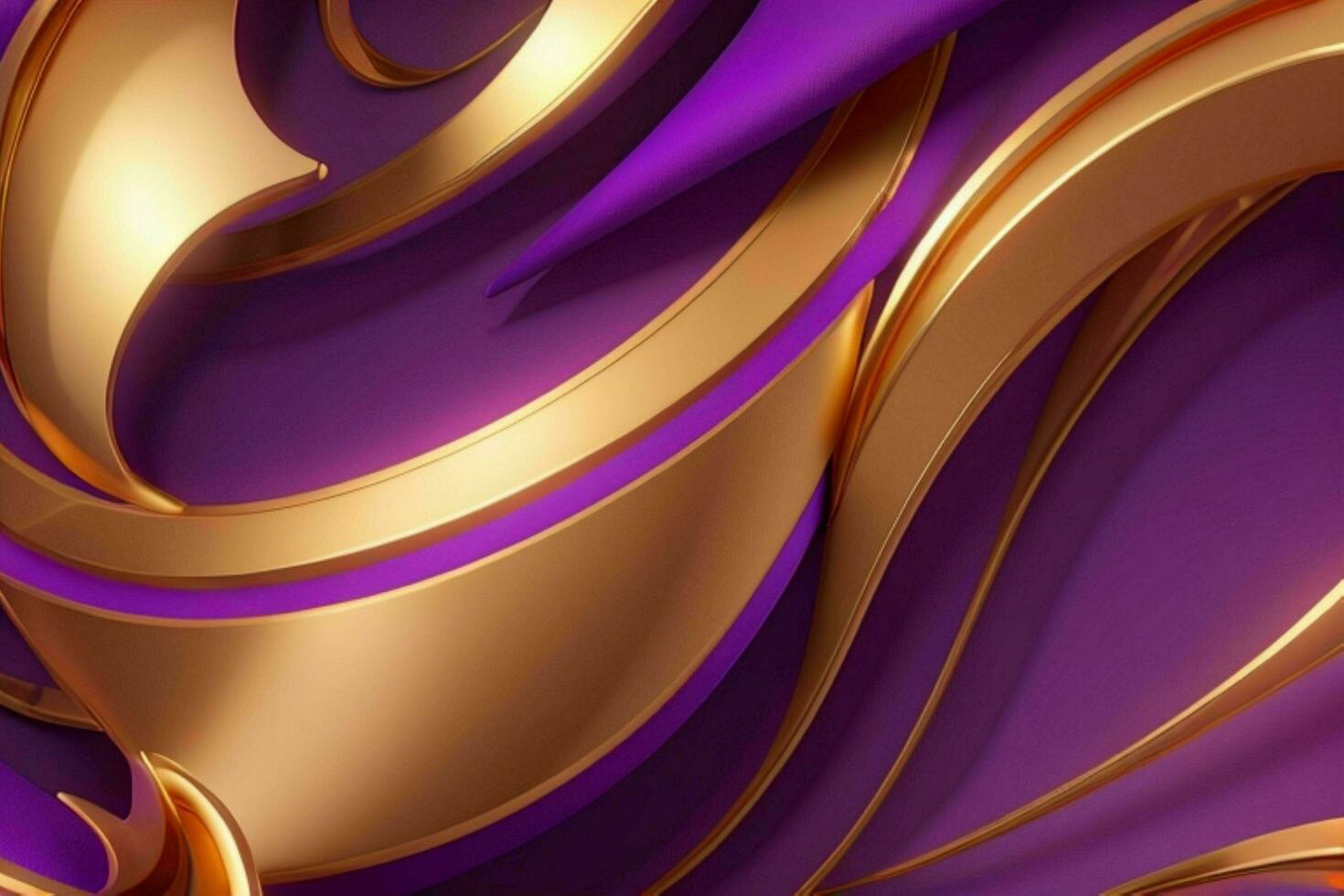 AI generated 3d rendering luxury bold purple and golden abstract background. Pro Photo