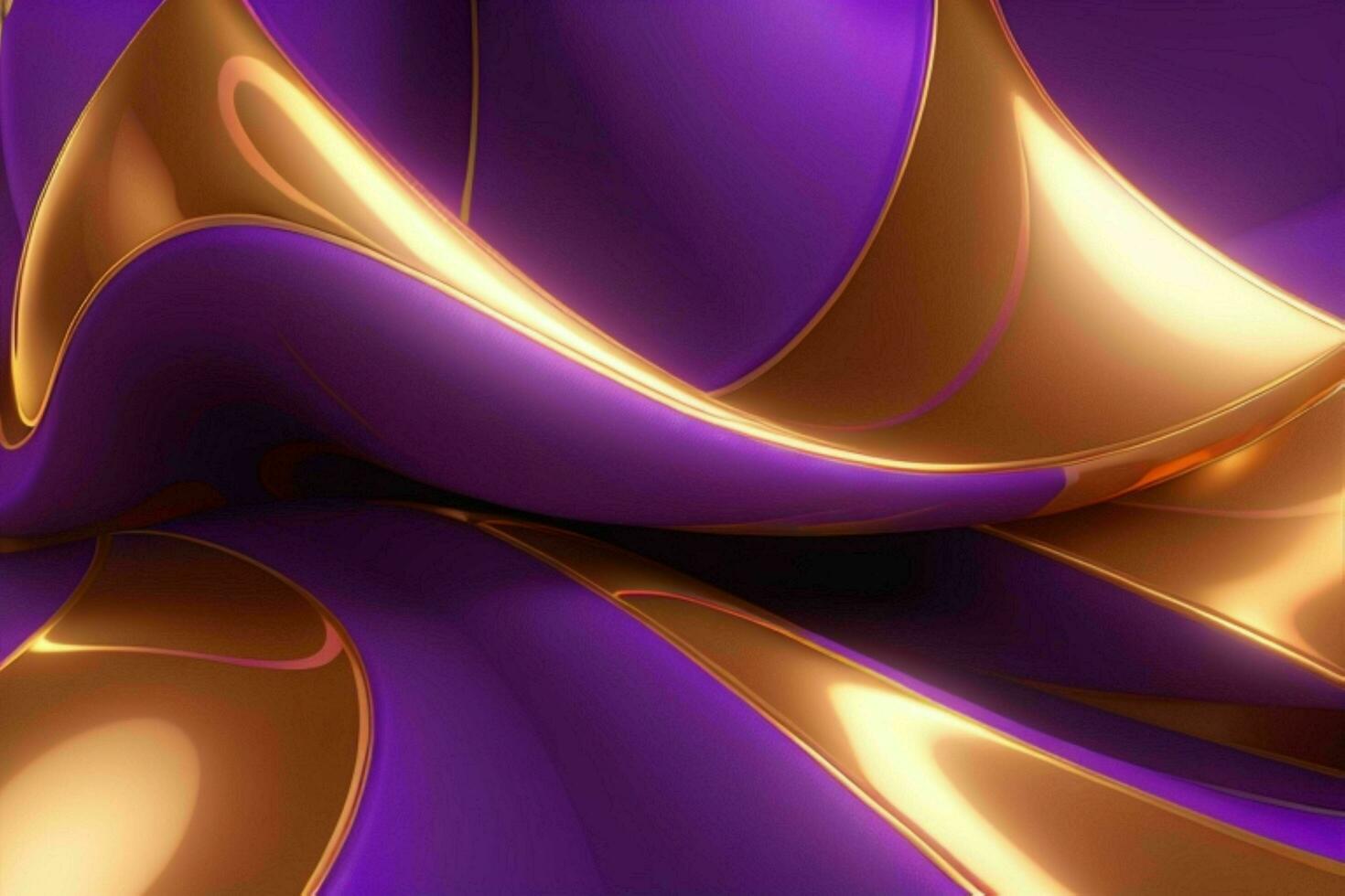 AI generated 3d rendering luxury bold purple and golden abstract background. Pro Photo