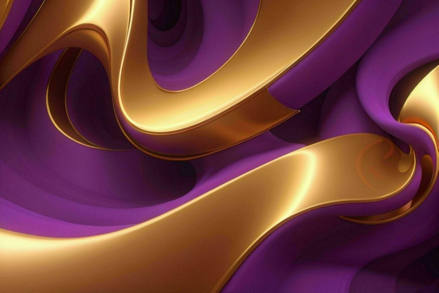 AI generated 3d rendering luxury bold purple and golden abstract background. Pro Photo