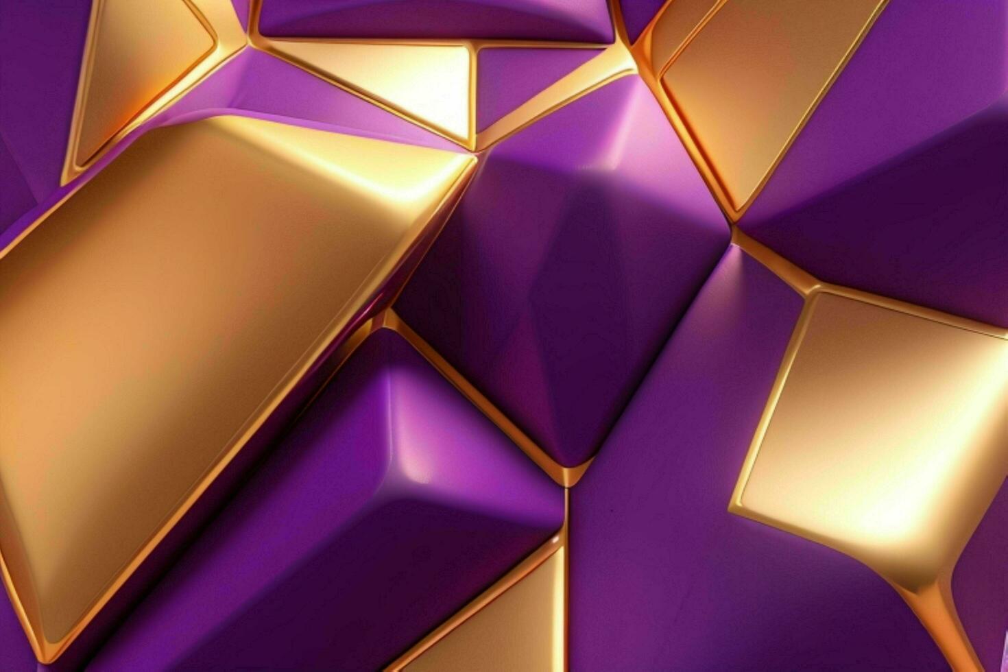 AI generated 3d rendering luxury bold purple and golden abstract background. Pro Photo